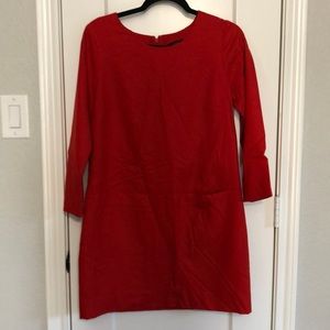 J. Crew Bright Red Wool Shift Dress